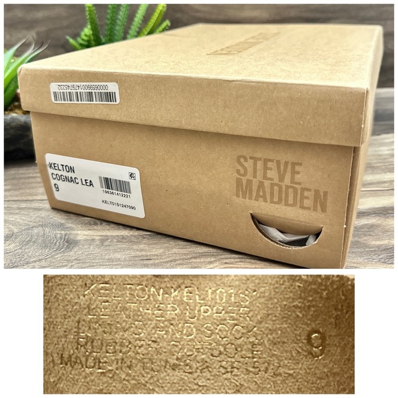 NIB Steve Madden Kelton Espadrille Platform Ankle Strap Sandal Cognac Leather - Picture 12 of 13